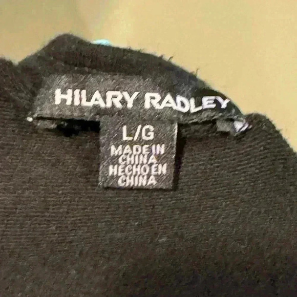 Hilary Radley- Black 3/4 length sleeves with gray stripes - Size Large - Picture 4 of 5